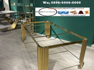 Kaki Meja Makan Stainless Gold Panjang Jakarta
